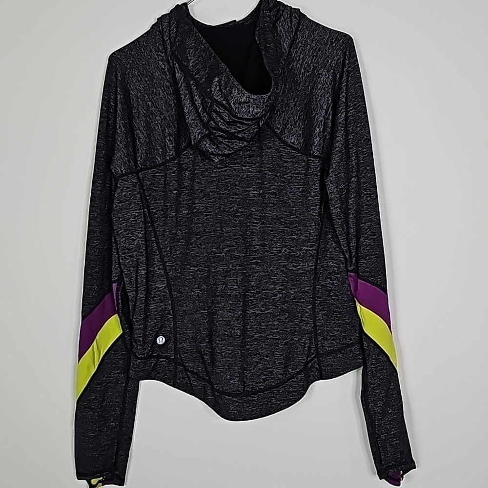 LULULEMON size 12 dark gray hooded zip up jacket - Picture 4 of 7